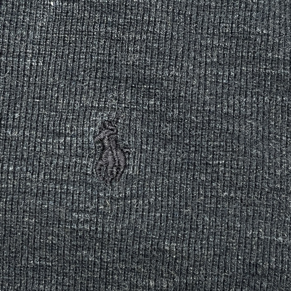 Polo Ralph Lauren 1/4 Button Sweater Boys 7 Blue Gray Hoodie Pony Preppy - Picture 5 of 9